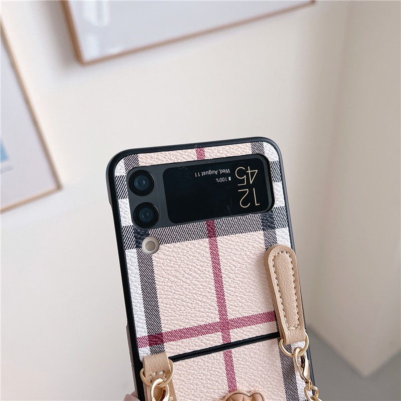 Ốp Điện Thoại Da PU Dạng Túi Xách Hình Gấu Thời Trang Chống Sốc Cho Samsung Galaxy Z Flip 3 5G Flip3 Zflip3 Z Flip3 Z3