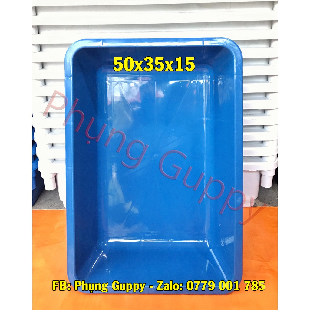 [Mã 11FMCGSALE1 giảm 10% đơn 250K] Khay Nhựa Xanh Nuôi Cá , Khay Ép Cá Kích Thước 50x35x13
