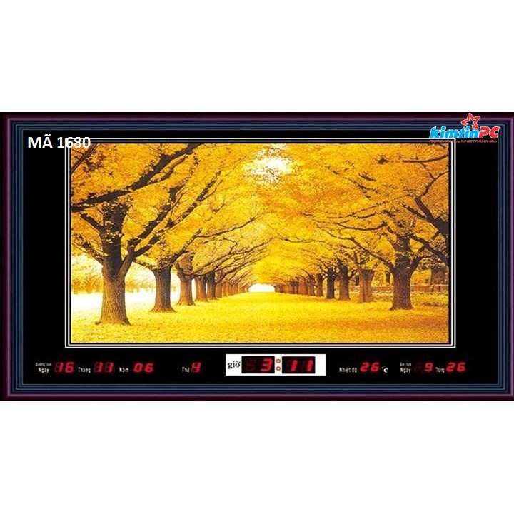 Lịch vạn niên – Tranh đèn – Đồng hồ - Khổ 48x68cm - mã 1680