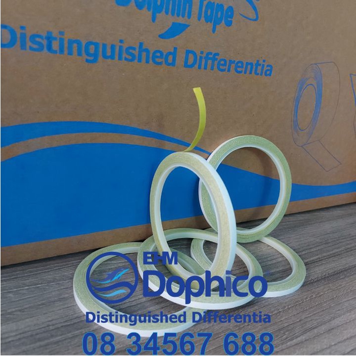 Băng dính 2 mặt vàng thêu bản rộng 5mm – Dùng trong công tác VPP, dán hồ sơ, bao thư, bưu thiếp, hộp quà tặng..