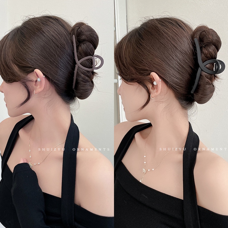 Kẹp Tóc Cỡ Lớn Màu Đen Phong Cách Hàn Quốc
