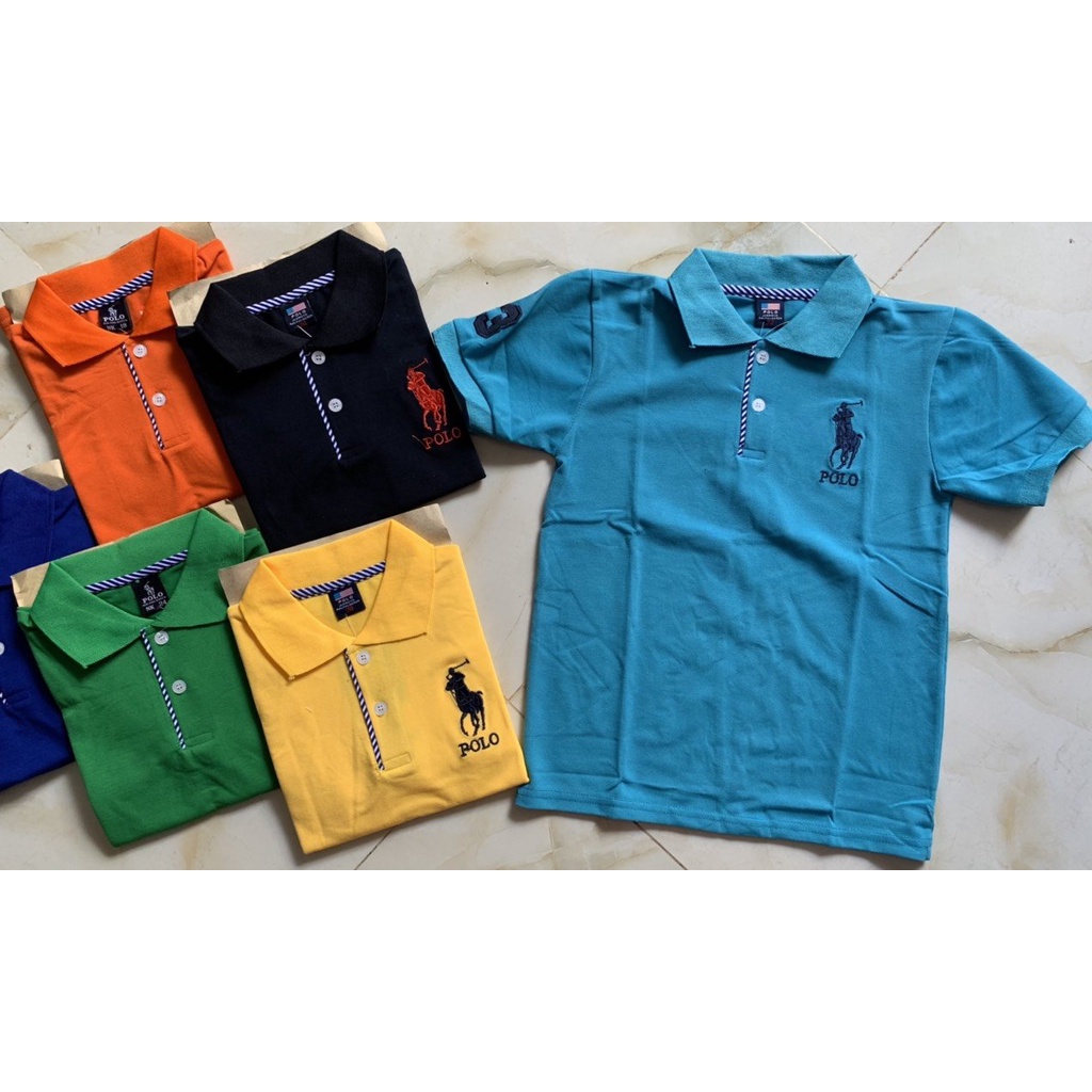 Áo Polo bé trai bé gái áo thun có cổ chất liệu cotton cao cấp co dãn 4 chiều họa tiết thêu cực đẹp cho các bé