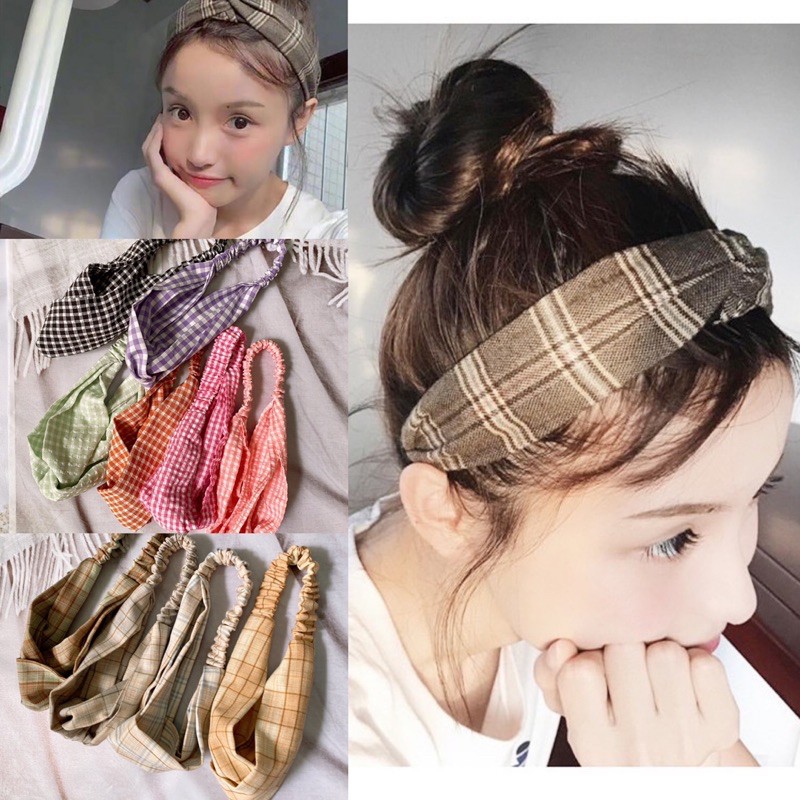 TURBAN, BĂNG ĐÔ VẢI CARO THỜI TRANG NỮ, GIÁ RẺ HÀNG ĐẸP