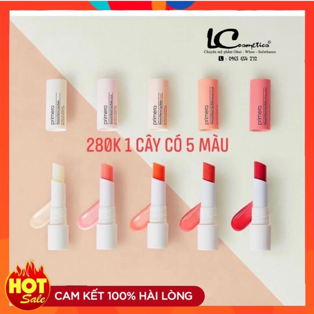 Son dưỡng có màu Perimera Lip Balm Natural Berry💋VIP💋siêu dưỡng môi lên màu đẹp tự nhiên với nhiều tone màu trẻ trung