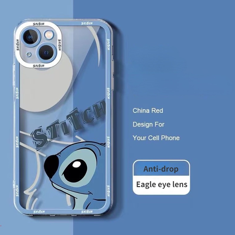 Ốp Điện Thoại Silicone Mềm Trong Suốt In Hình Stitch Hoạt Hình Cho Iphone 13 12 11 Pro MAX X XS MAX XR 6 7 8 Plus