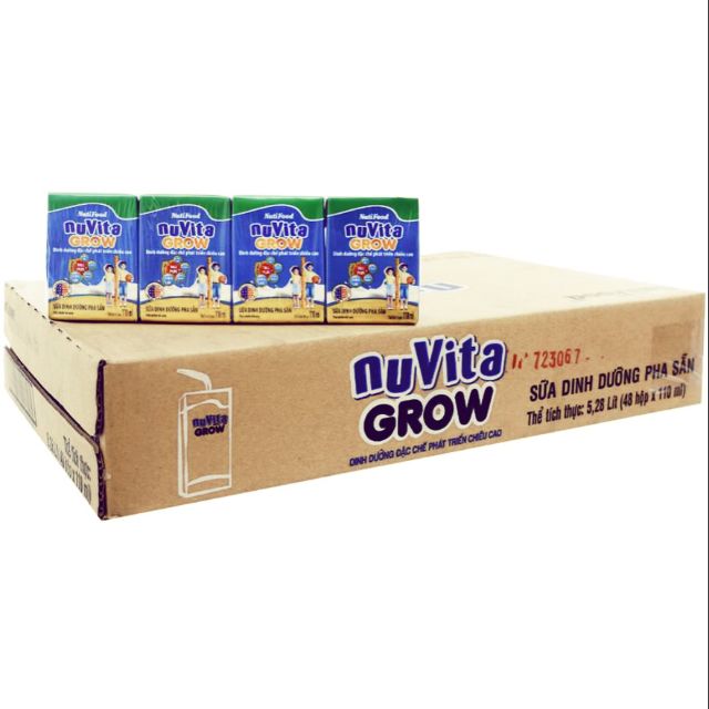 Thùng Nuvita Grow 110ml 48 hộp(hsd T6/2021)