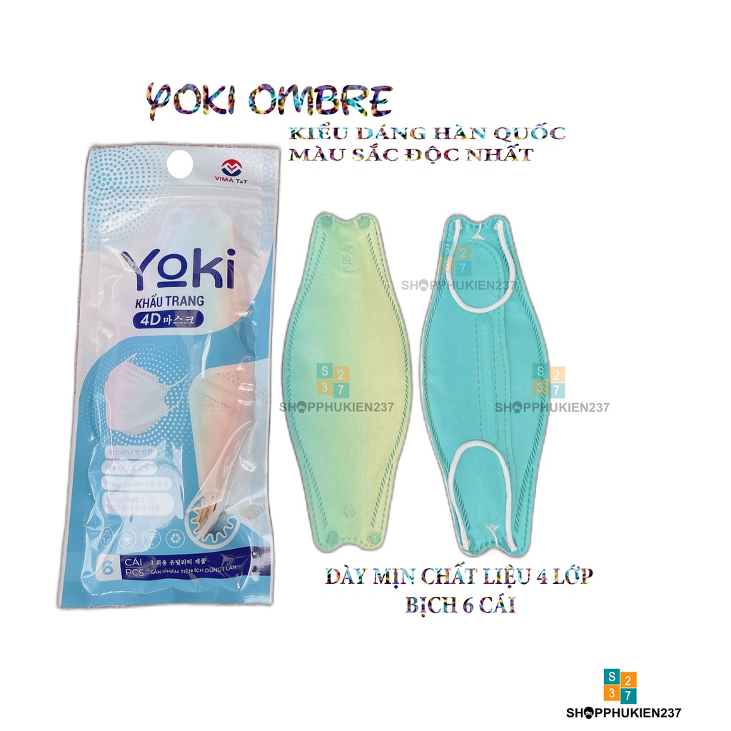 Khẩu trang 4D KF94 Yuki / Yoki 1 Bịch 6 Chiếc 4 Lớp Hàng Công Ty