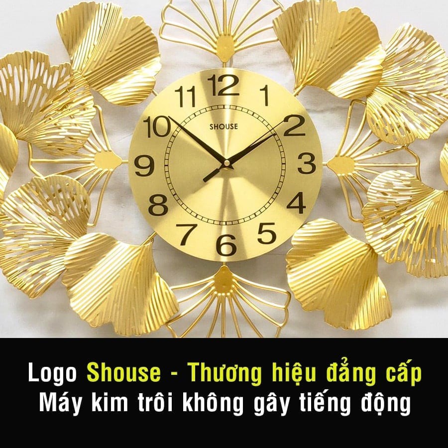 Đồng Hồ Treo Tường Trang Trí Phòng Khách Shouse DL118 kim trôi nghệ thuật kích thước cỡ lớn