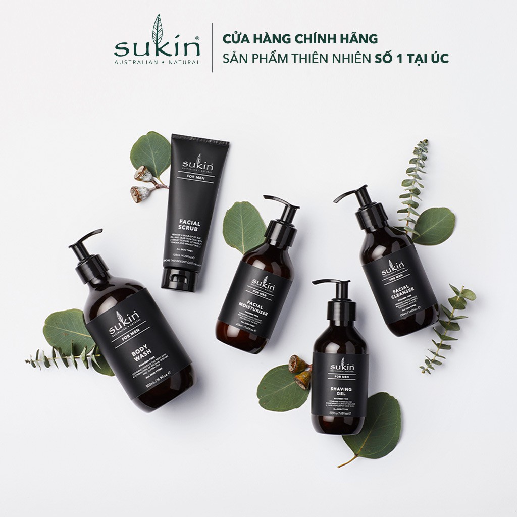 Combo Sữa Rửa Mặt & Sữa Tắm Cho Nam Sukin For Men Facial Cleanser (225ml) + Sukin For Men Body Wash (500ml)