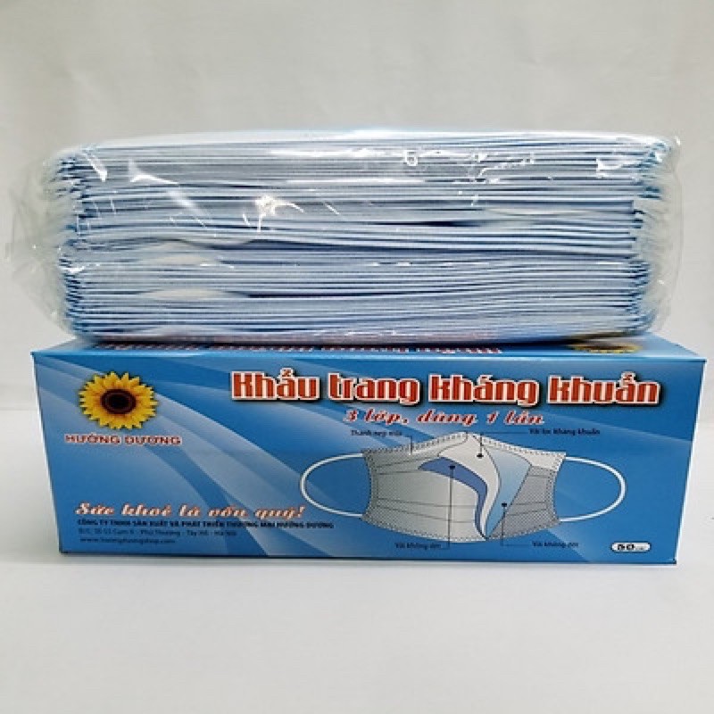 Khẩu trang y tế kháng khuẩn Hướng Dương bảo vệ gia đình bạn
