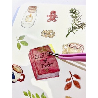 Set 12 stickers vintage trang trí sổ