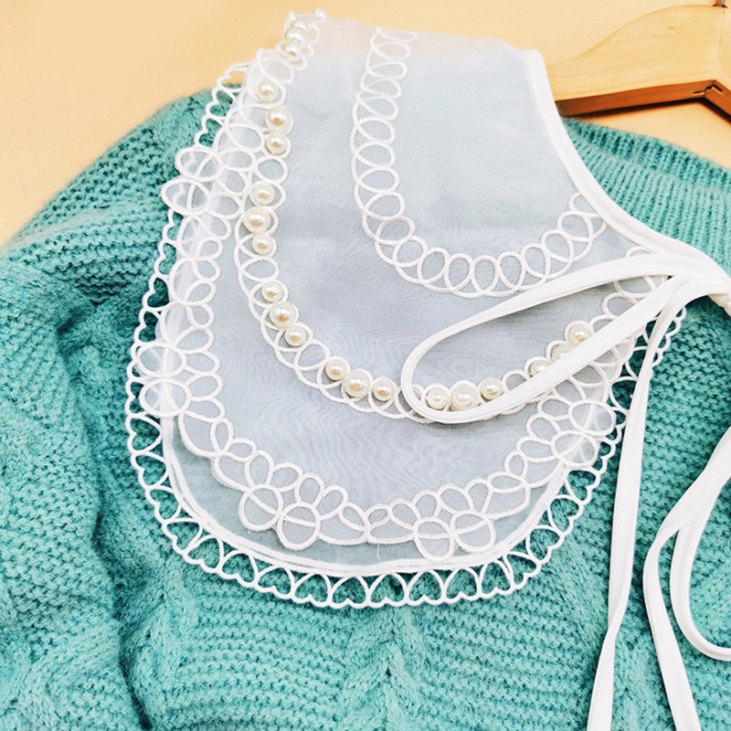 Cổ Áo Giả Thêu Họa Tiết Rỗng Có Thể Tháo Rời Cho Nữ