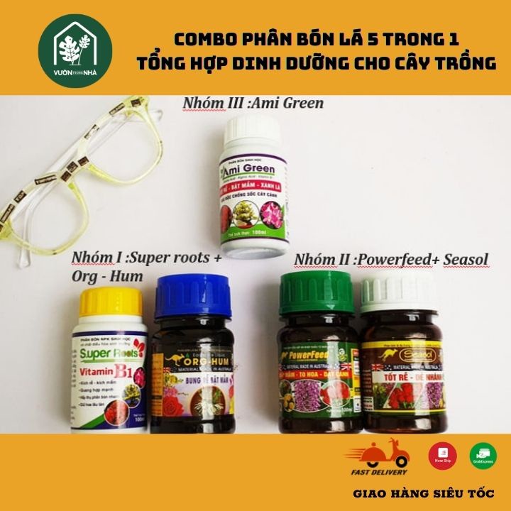 Combo phân bón lá 5 trong 1 chuyên dùng cho phong lan và các dòng kiểng lá