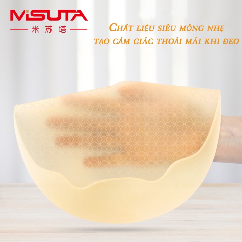 Yếm ăn dặm 3D bằng silicon siêu nhẹ cho bé Misuta, Yếm máng chống bám bẩn