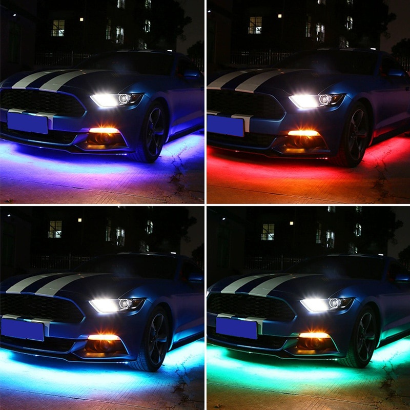 Đèn LED chiếu sáng dưới gầm xe hơi SEAMETAL RGB neon điều khiển ứng dụng từ xa linh hoạt trang trí đẹp