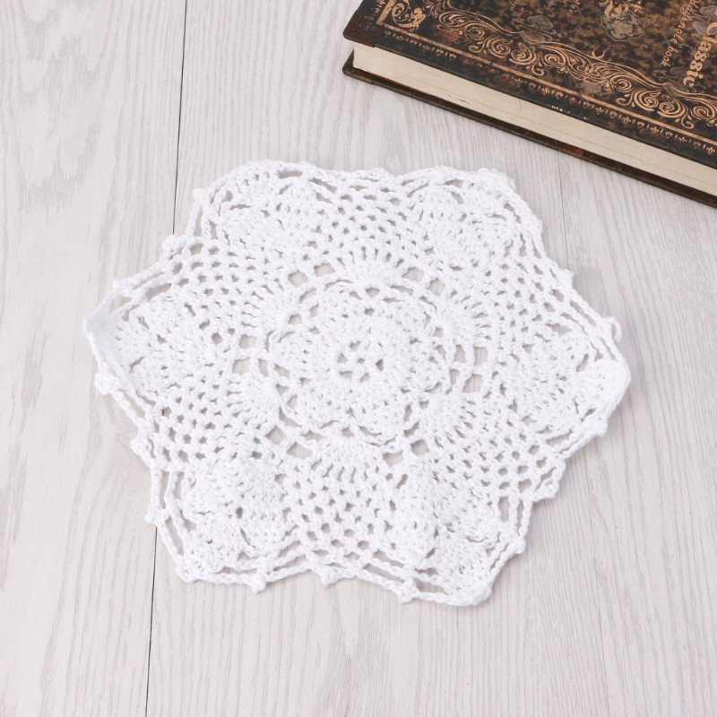 Miếng lót ly bằng cotton họa tiết ren dễ thương