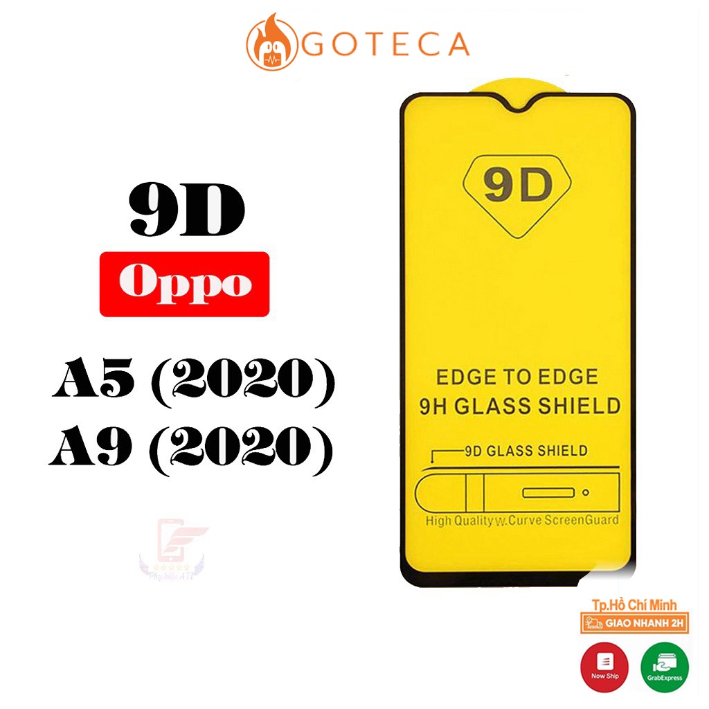 KÍNH CƯỜNG LỰC OPPO A5 - A9 - Full màn hình - 9D - 9H