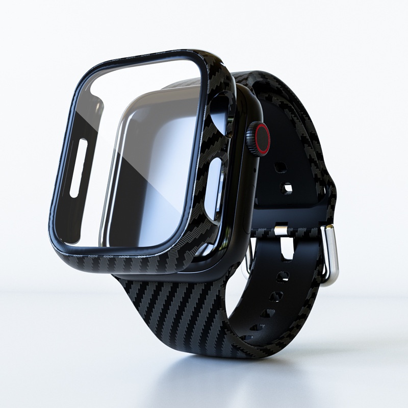Vỏ Dây Đeo Bằng Sợi Carbon Cao Cấp Cho iWatch Series 7 6 5 4 32 1 41mm/42mm 44mm 45mm