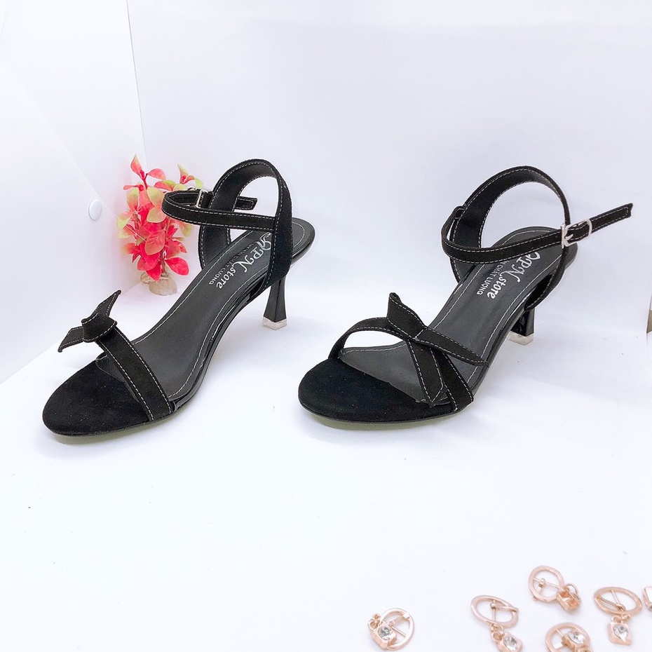 Giày Cao Gót nhọn 7p Quai nơ đuôi cá xinh thời trang