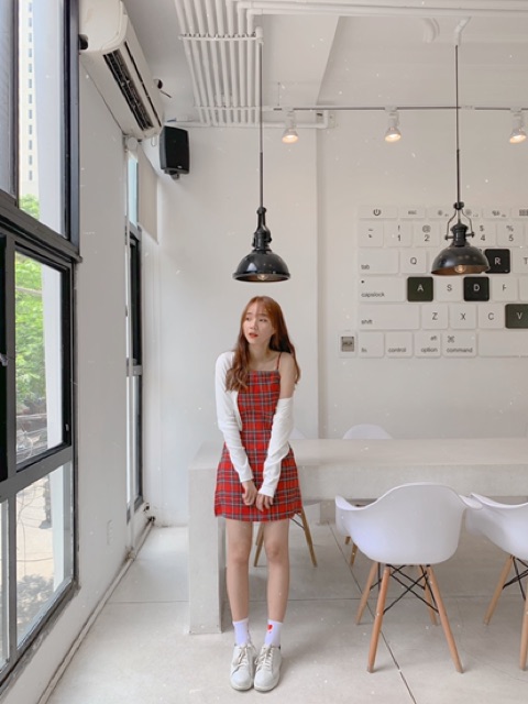 Đầm 2 dây buộc eo (ảnh thật / sẵn). | BigBuy360 - bigbuy360.vn