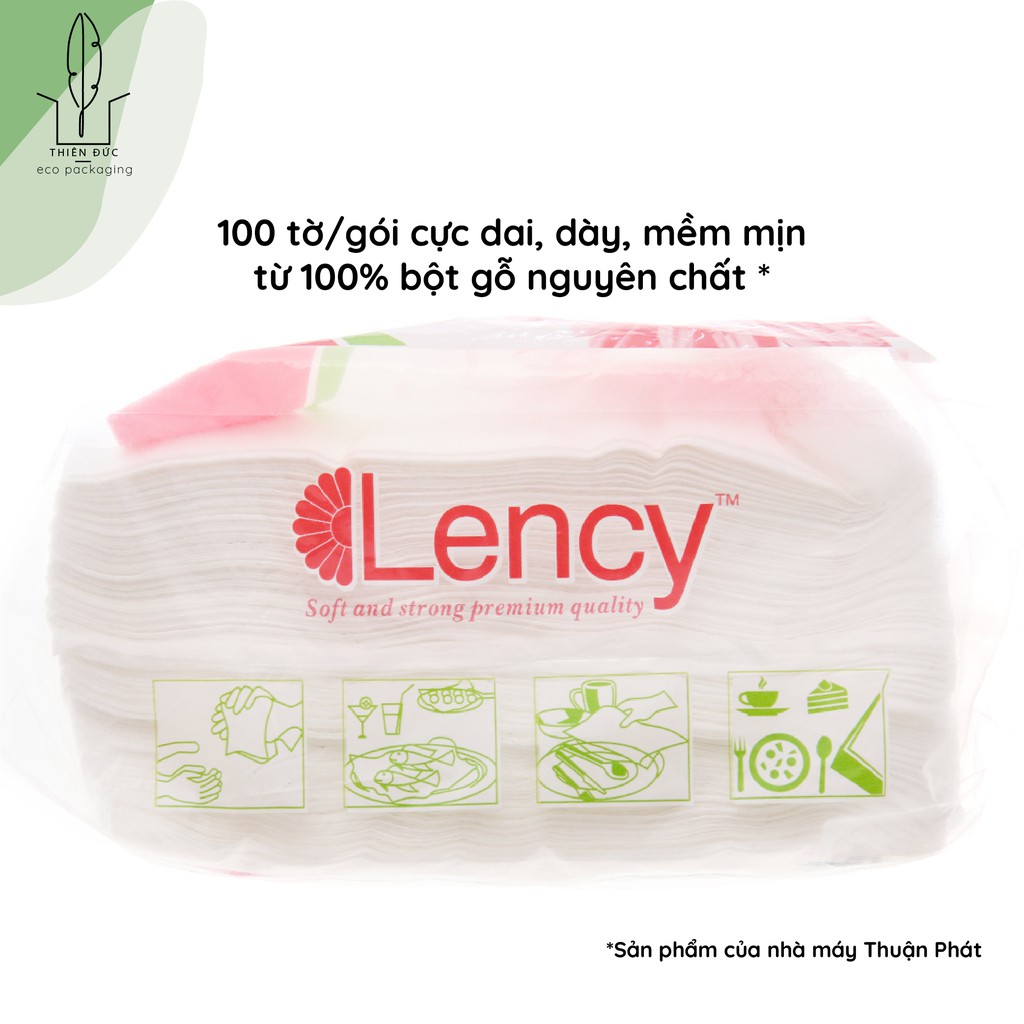 Giấy Ăn Khô Lency Hương Tự Nhiên (100 Tờ) - Khăn giấy đa năng chỉ 10k/gói