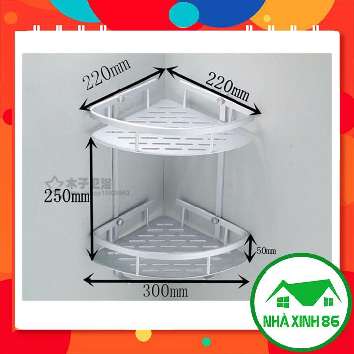 Kệ góc đa năng nhà tắm 2 tầng inox 304 cao cấp l Kệ góc nhà tắm 2 tầng chất liệu inox 304 chống han gỉ, thanh đan đặc