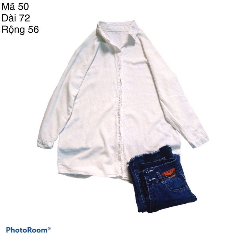Áo Sơ Mi Trắng 2hand - Sơ mi trắng Hàn kiểu phong cách Hàn Quốc trơn(mã 50)