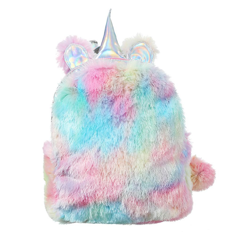 Balo đi học lông nhung phối màu giản dị cho nữ