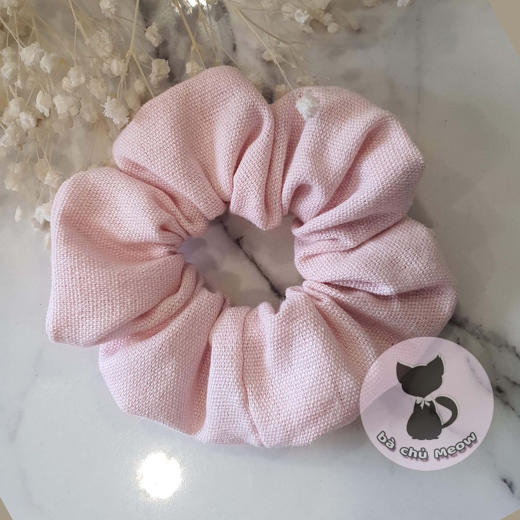 Scrunchies Linen - Đồ Cột Tóc Vintage - Dây Cột Tóc Tông Màu Nhẹ Nhàng