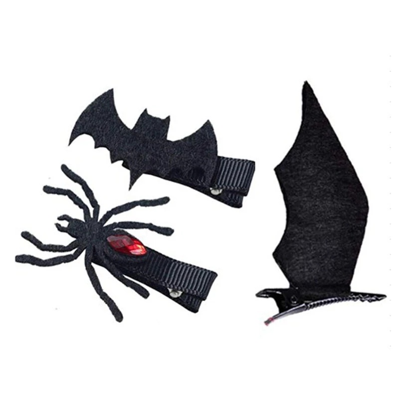 Cặp kẹp tóc cánh dơi màu đen hóa trang halloween