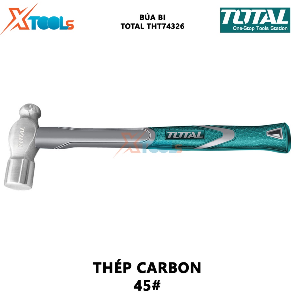Búa bi Total THT74326 | búa cầm tay mini Quy cách: 32oz Trọng lượng đầu búa: 900g, dùng để đóng, tán đinh trên mọi b