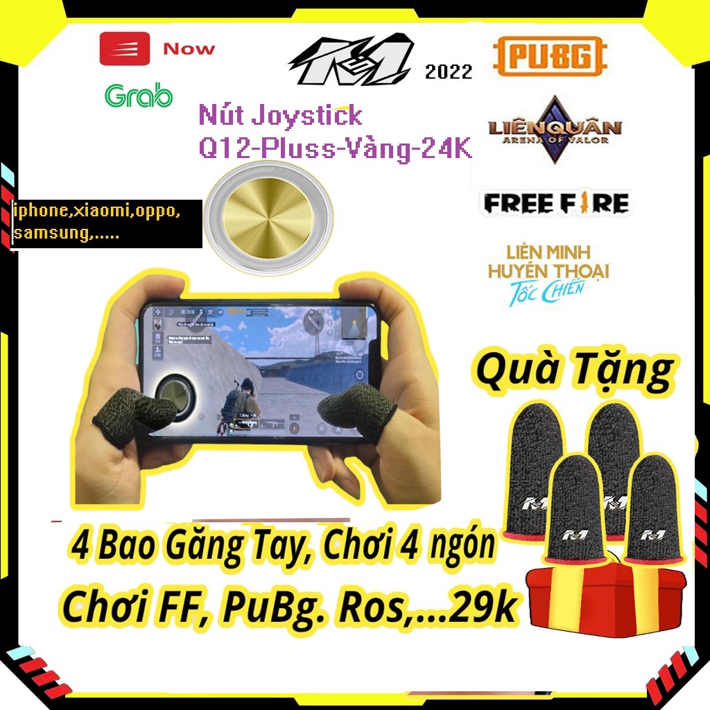 Nút chơi game joystick Q12 plus cho điện thoại chs game liên quân mobile,liên minh tốc chiến tặng bao tay chơi game ff