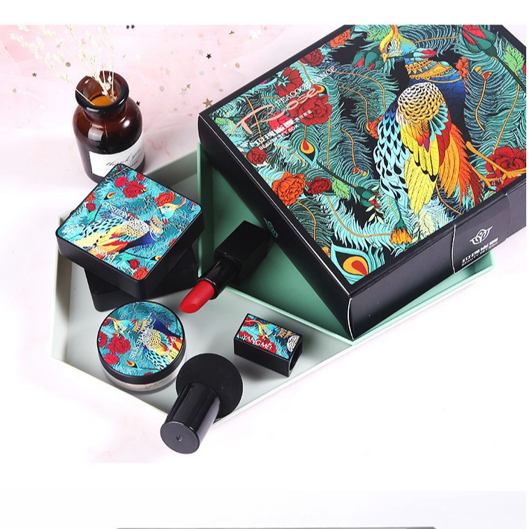 tuan078 Bộ Trang Điểm 4 Món Gồm Phấn Nước + Phấn Phủ Bột + Son Thỏi + Cọ Chấm Yangmei Peacock Dance Cao Cấp tuan078 | BigBuy360 - bigbuy360.vn