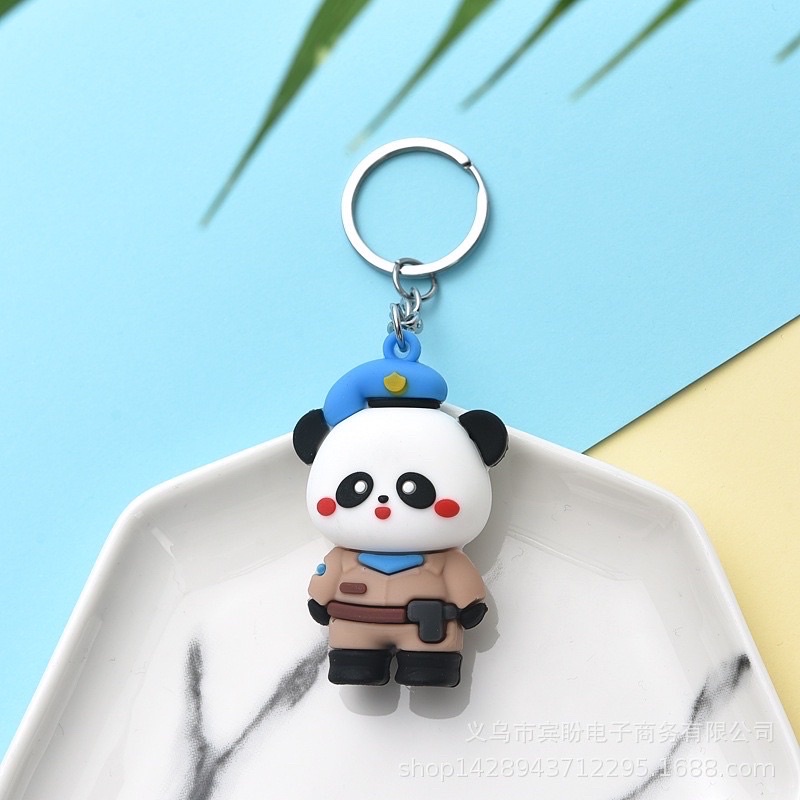 Móc khoá, quà tặng, quà lưu niệm hình chú gấu trúc cảnh sát / SIZE LỚN