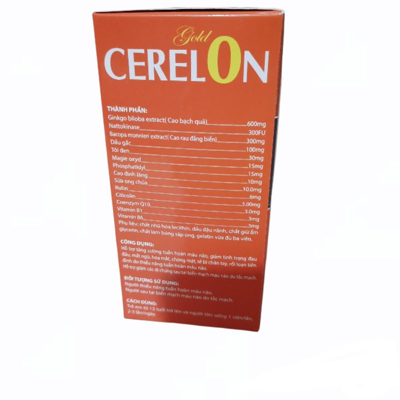 Hoạt huyết dưỡng não CERELON GOLD - Giúp bổ não ,tăng cường tuần hoàn máu não