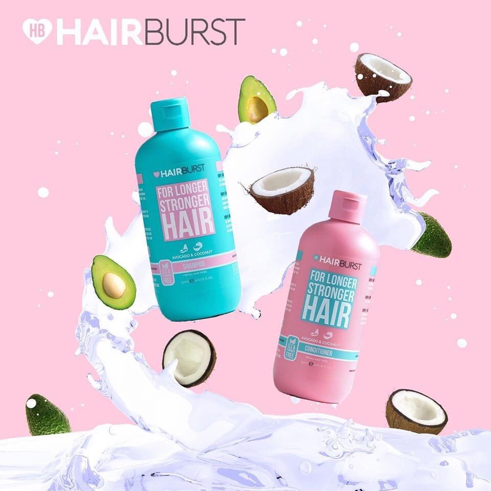 Bộ Dầu Gội &amp; Dầu Xả HAIRBURST Hỗ Trợ Mọc Tóc Món Avocado &amp; Coconut For Longer Stronger Hair 350ml X 2