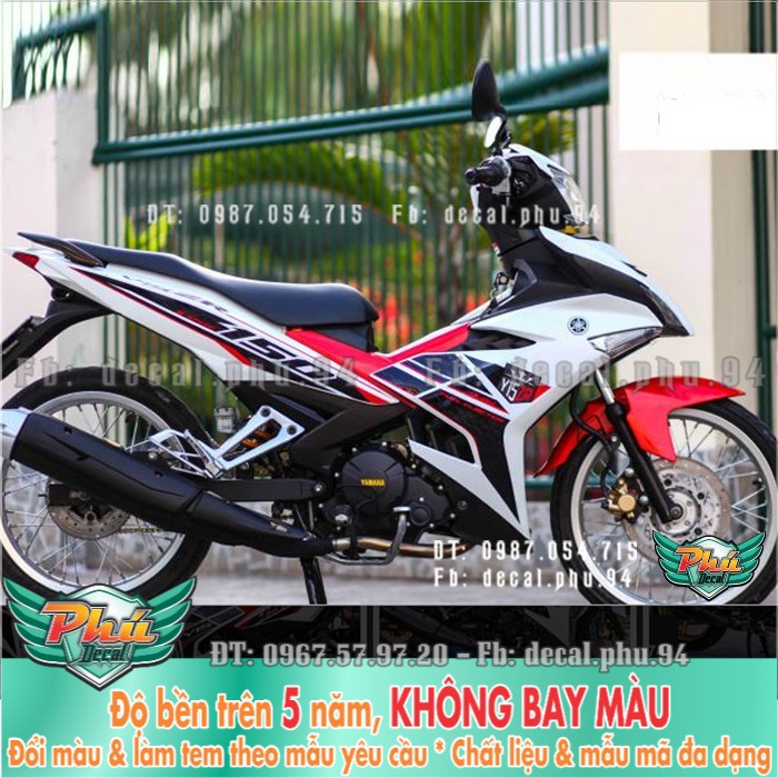 Tem rời EX 150 Y15 ZR xe trắng 2 -1