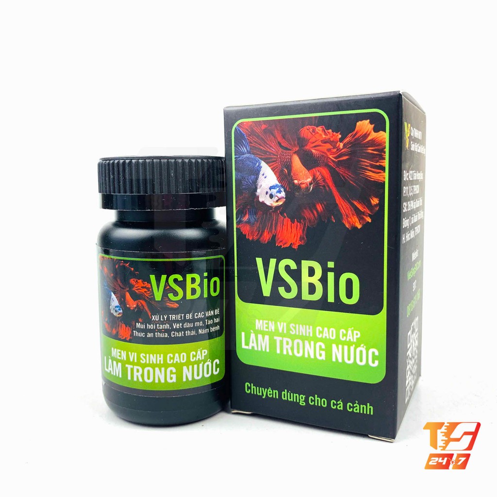 Lọ Men Vi Sinh VSBio 80g Dạng Bột Xử Lý Nước Hồ Cá Cảnh - Làm Trong Nước Bể Thủy Sinh