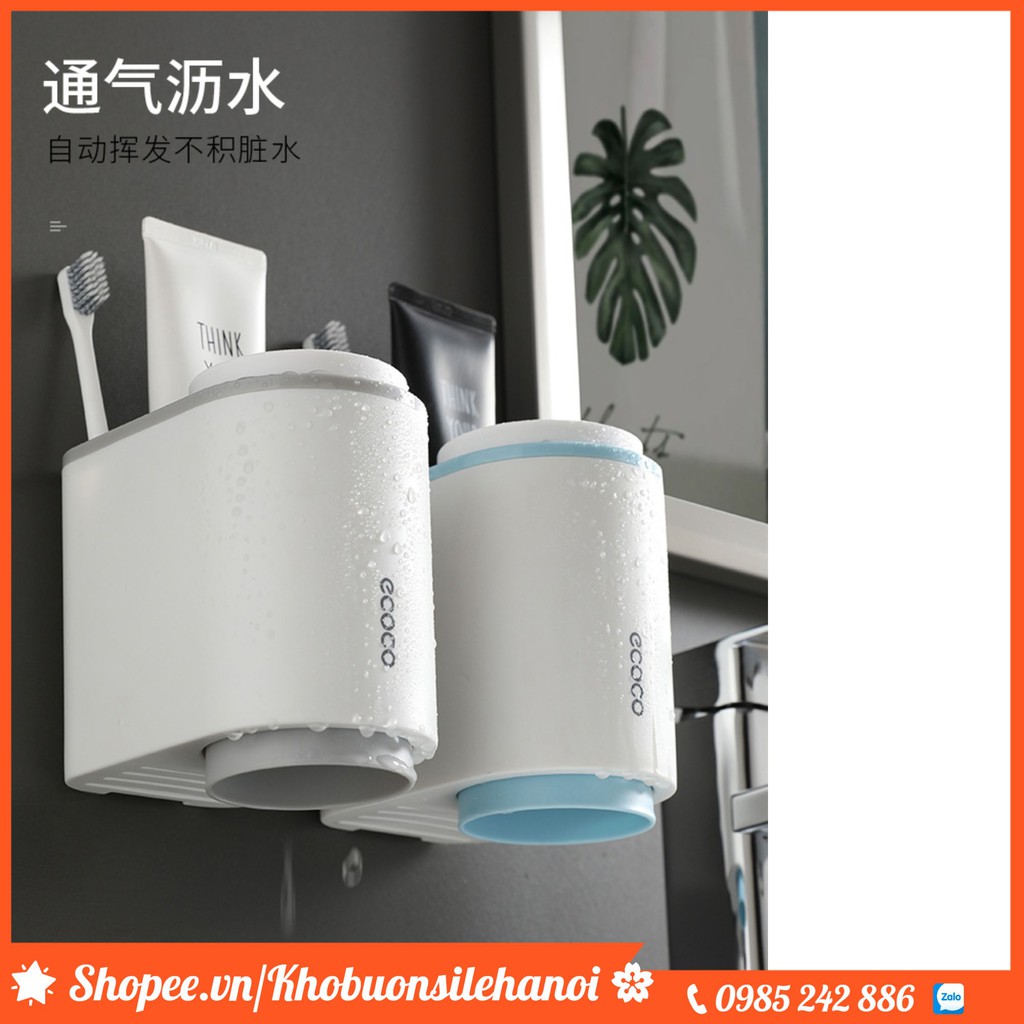 Bộ Đựng Bàn Chải Kem Đánh Răng ECOCO Cao Cấp [KÈM 2 CỐC]