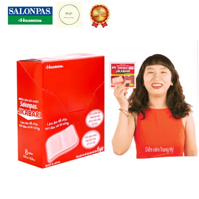 Miếng Dán Giữ Nhiệt - Salonpas JiKABARI - ( HSD : 10/2022 ) Giảm Đau Bụng Kinh. Giữ Âm Cơ Thể Khi Lạnh.