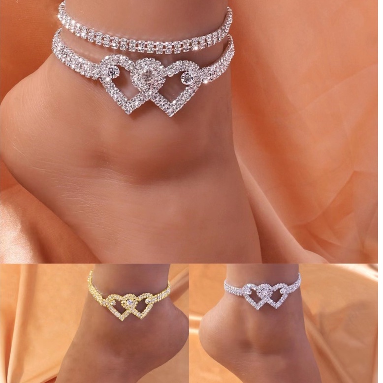 Lắc chân hình trái tim màu sắc ngọt ngào xinh xắn