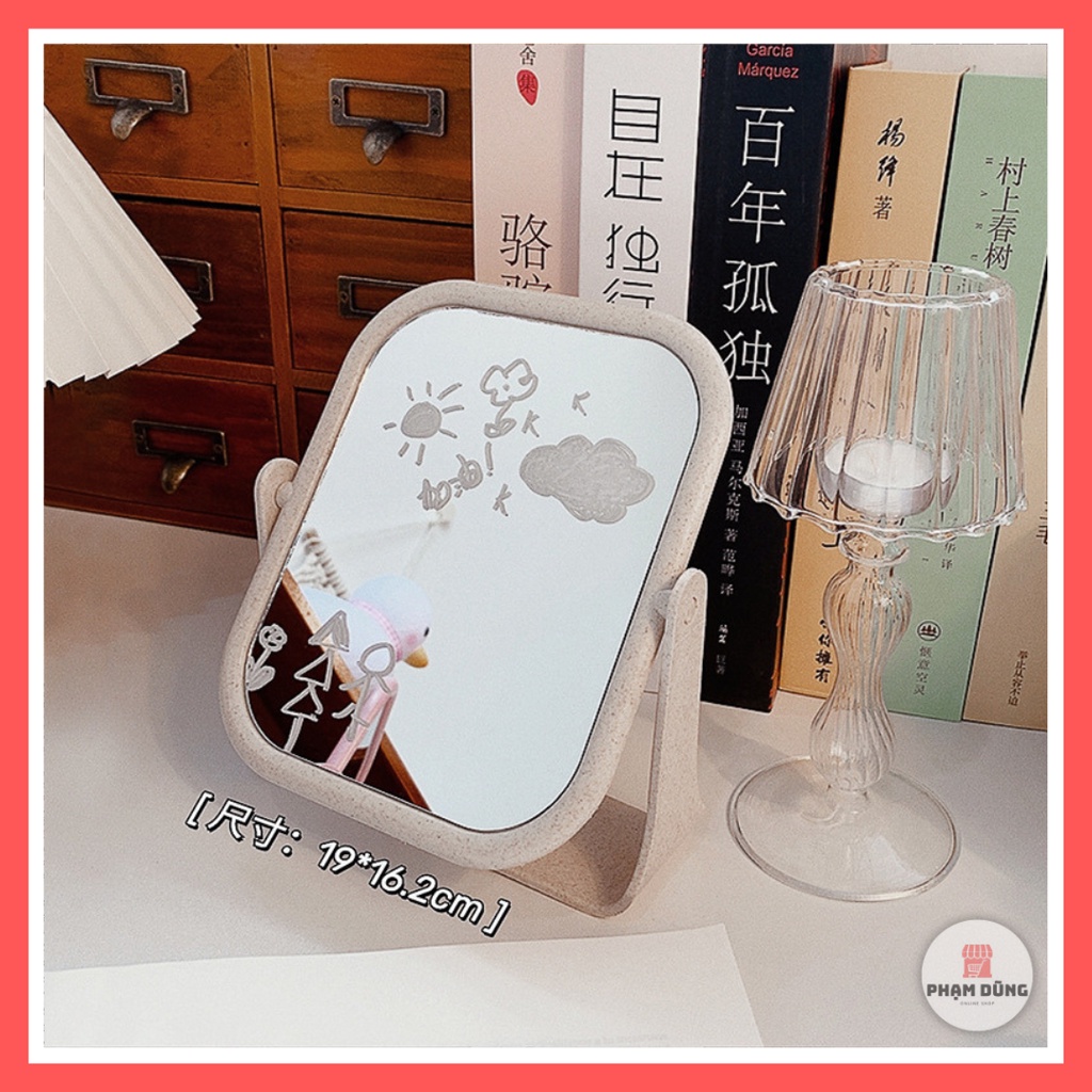 Gương soi để bàn lúa mạch , kiếng soi trang điểm đề bàn