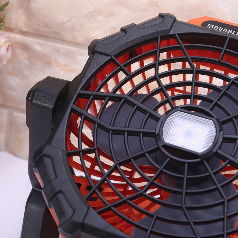 Quạt Cắm Trại 4 Tốc Độ Có Đèn Led Sạc Usb