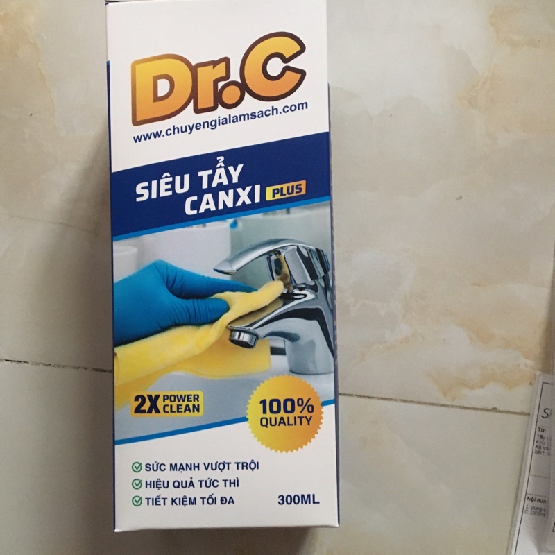 Dung dịch tẩy rửa cặn canxi vách kính, vòi sen inox ,tẩy chậu rửa mặt 300ml