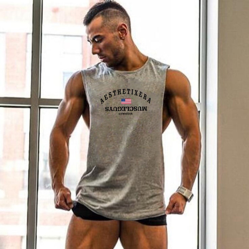 Áo Thun Ba Lỗ In Hình Thời Trang Tập Thể Thao Cho Nam