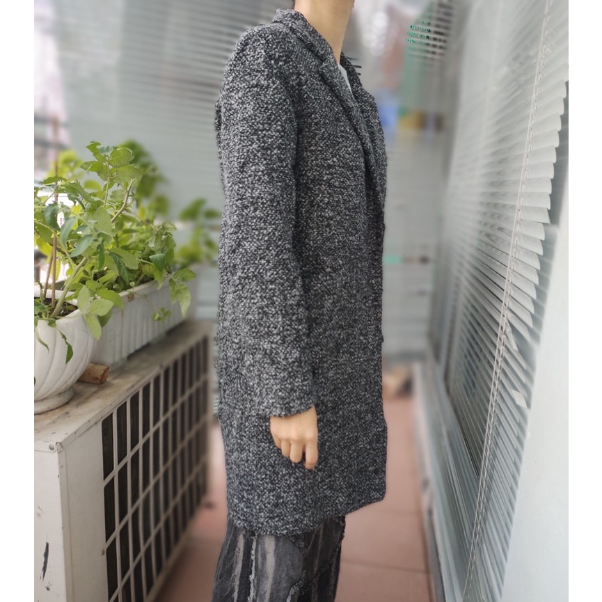 Áo khoác Măng tô Dạ Tweed Hàn second-hand, áo mangto, Trench coat- Đồ Si Bon MT7