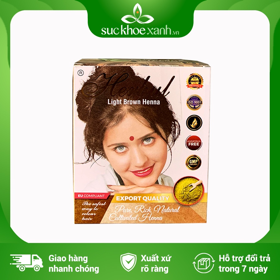 Thuốc nhuộm tóc thảo dược Herbul màu nâu sáng  + tặng lượt nhuộm khi mua từ 2 hộp