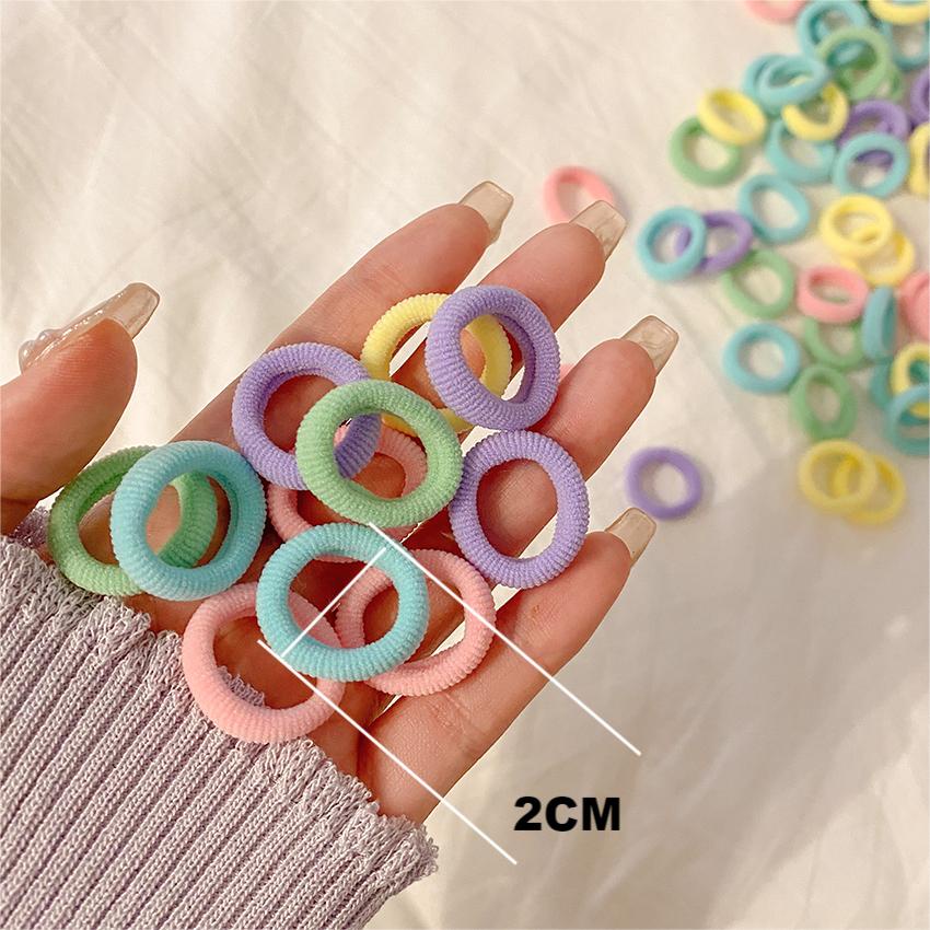 Set 100 Dây Buộc Tóc Co Giãn Nhiều Màu Sắc Thời Trang Hàn Quốc Dành Cho Nữ