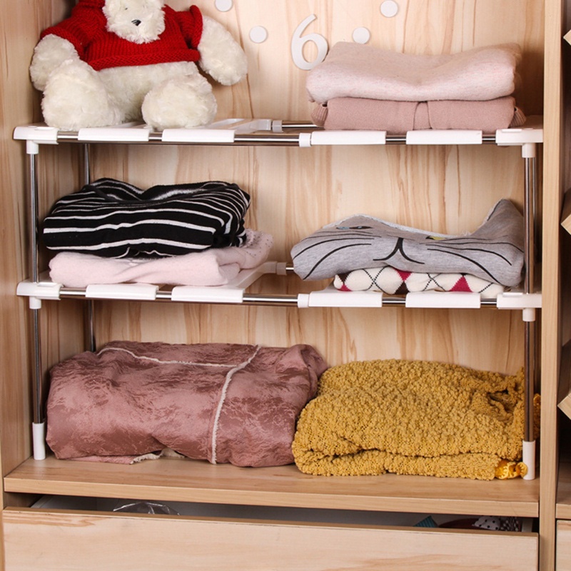 Kệ Đựng Đồ Hai Tầng Mở Rộng Có Thể Điều Chỉnh Cho Tủ Bếp