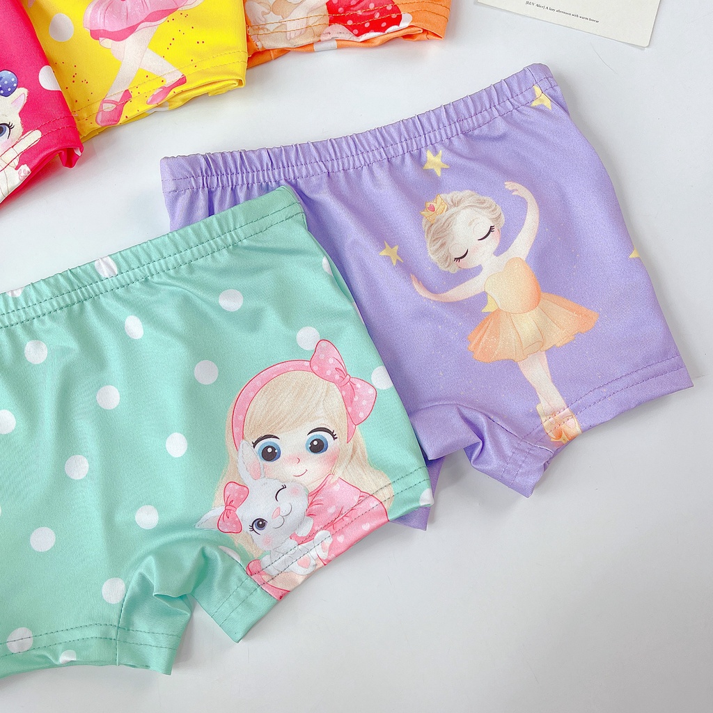 Set 3 quần chip đùi cho bé gái vải cotton thun lạnh nhiều màu sắc cho bé gái 2-12tuổi-HOÀNG NAM KIDS